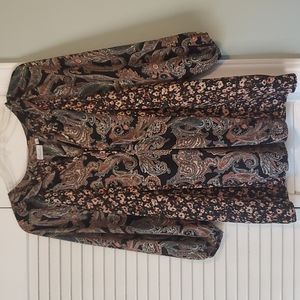 Kim Rogers multi-colored peasant blouse.  Size L
